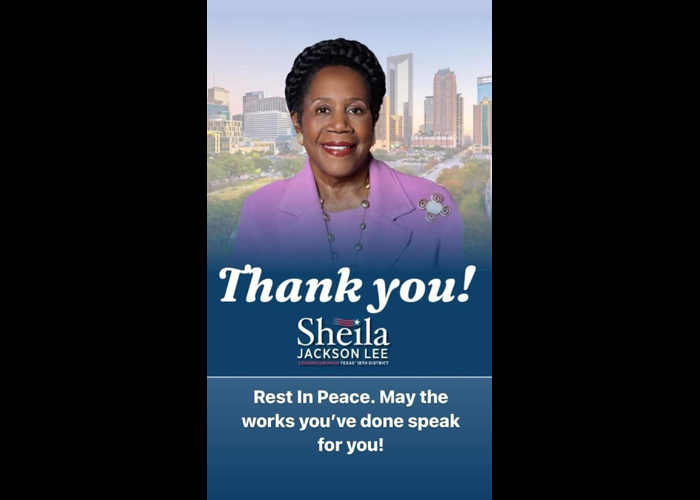 Remembering Congresswoman Shelia Jackson Lee